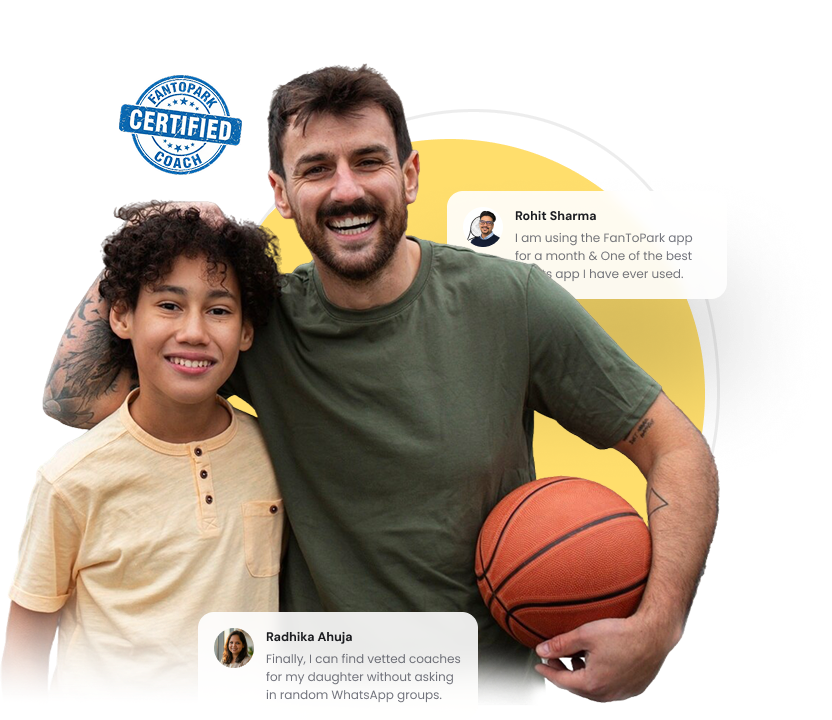 Athletes training with coaches